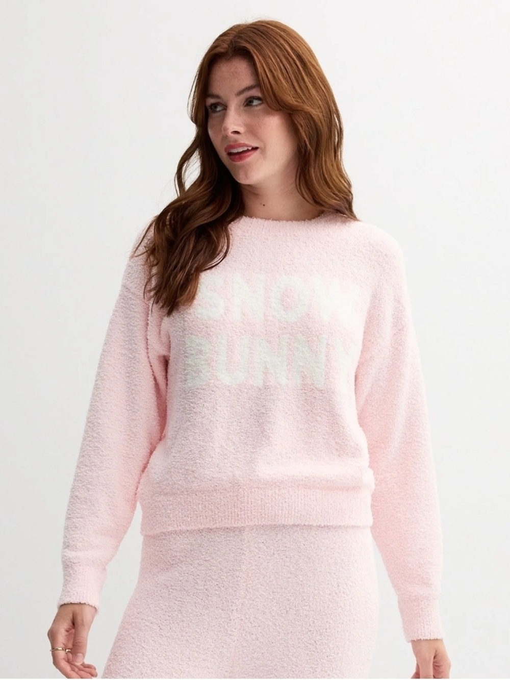 Cozy Plush Pullover with Dusty Rose Wide Leg Pants 💖